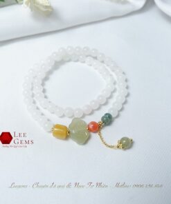 Chuỗi Bạch Ngọc mix charm Ngọc Hoà Điền cực sang dành cho nữ - Ảnh 5
