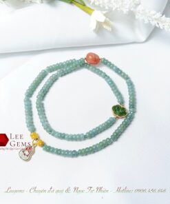 Chuỗi Lam Ngọc tự nhiên mix charm Ngọc Bích và Ngọc Nam Hồng - Ảnh 5