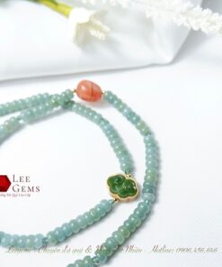 Alternative view of Chuỗi Lam Ngọc tự nhiên mix charm Ngọc Bích và Ngọc Nam Hồng