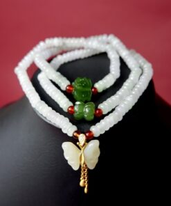 Chuỗi Ngọc Cẩm Thạch tự nhiên mix charm Ngọc Bích cực sang