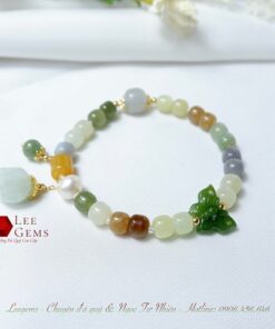 Vòng ngọc Hòa Điền charm Bướm ngọc Bích - Ảnh 5