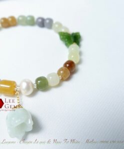 Vòng ngọc Hòa Điền charm Bướm ngọc Bích - Ảnh 4
