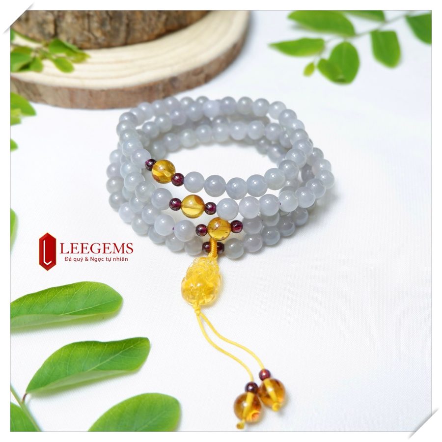 Chuỗi Ngọc Hoà Điền Tím Khói, 108 hạt