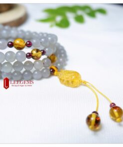 Chuỗi Ngọc Hoà Điền Tím Khói, 108 hạt - Ảnh 3