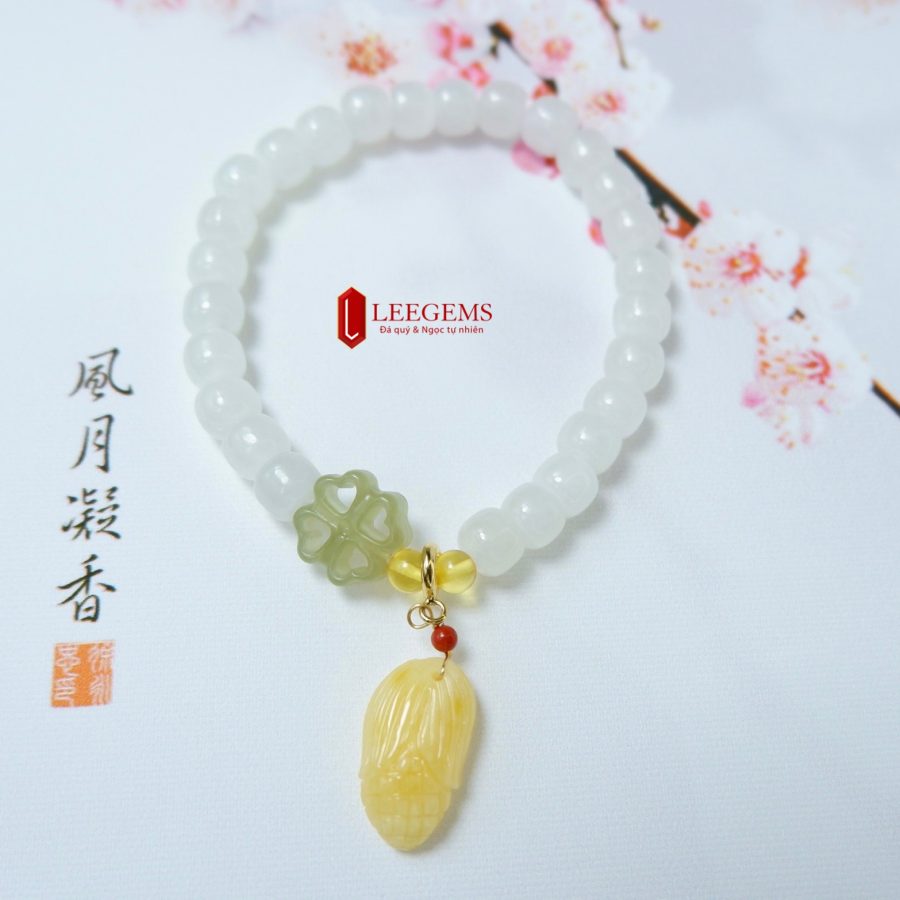 Vòng Tay Bạch Ngọc Mix Charm - Ảnh 6