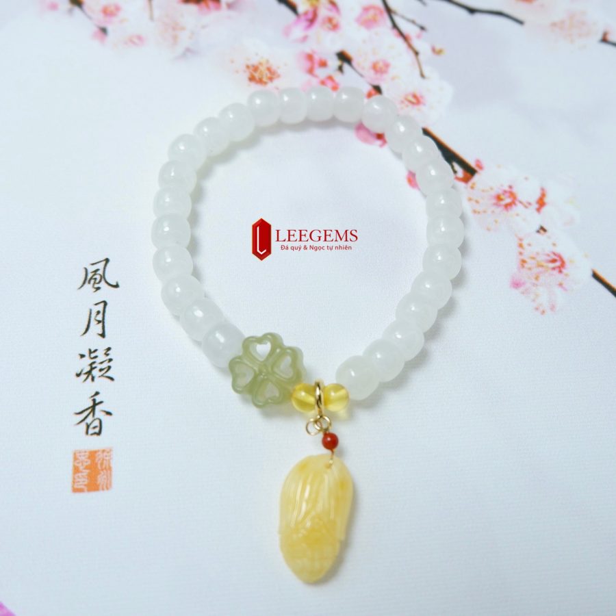 Vòng Tay Bạch Ngọc Mix Charm - Ảnh 5