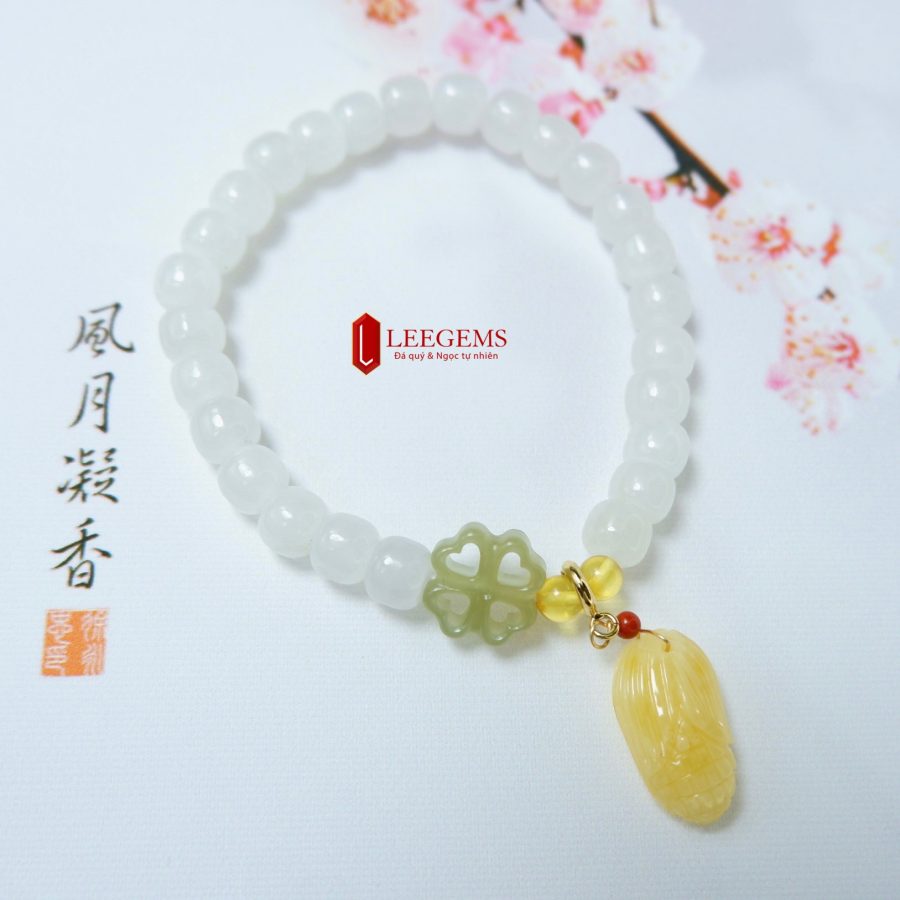 Vòng Tay Bạch Ngọc Mix Charm - Ảnh 3