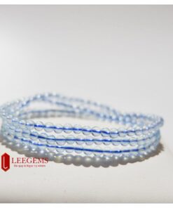 Chuỗi đá Aquamarin tự nhiên đeo 03 vòng tay, size hạt 04li, dành cho nữ mệnh thuỷ