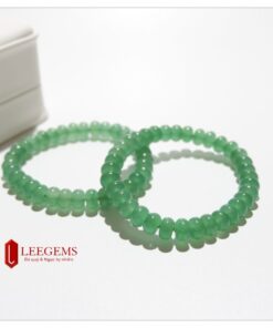 Vòng tay đá aven xanh tự nhiên, hạt bánh xe độc lạ, size hạt 09li, dành cho nữ mệnh mộc & hoả