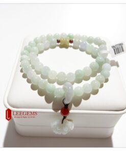 Chuỗi vòng tay Ngọc Cẩm Thạch mix charm sen ngọc phú quý đại cát size hạt 07 li dành cho nữ tất cả các mệnh - Ảnh 4