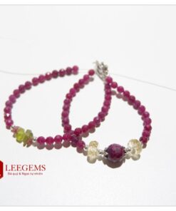 Alternative view of Vòng tay Ruby tự nhiên đeo 02 vòng, kết charm xinh xắn, size hạt 04li, dành cho nữ tất cả các mệnh