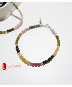 Lách tay đá Tourmaline mix bi bạc size 3.5li dành cho nữ tất cả các mệnh - Ảnh 7