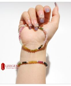 Lách tay đá Tourmaline mix bi bạc size 3.5li dành cho nữ tất cả các mệnh - Ảnh 4