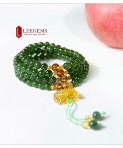 Chuỗi vòng tay Ngọc Bích tự nhiên 108 hạt size 06 li dành cho nữ tất cả các mệnh