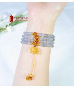 Chuỗi vòng tay Ngọc Hoà Điền tím khói tự nhiên 108 hạt size 06 li dành cho nữ tất cả các mệnh - Ảnh 7