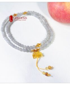 Chuỗi vòng tay Ngọc Hoà Điền tím khói tự nhiên 108 hạt size 06 li dành cho nữ tất cả các mệnh - Ảnh 3