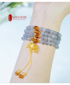 Chuỗi vòng tay Ngọc Hoà Điền tím khói tự nhiên 108 hạt size 06 li dành cho nữ tất cả các mệnh - Ảnh 4