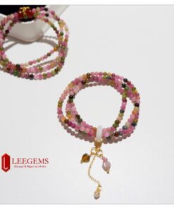 Alternative view of Chuỗi đá Tourmaline đa sắc kết charm Ngọc size hạt 03 li dành cho nữ tất cả các mệnh
