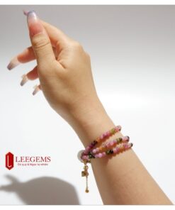 Chuỗi đá Tourmaline đa sắc kết charm Ngọc size hạt 03 li dành cho nữ tất cả các mệnh - Ảnh 3