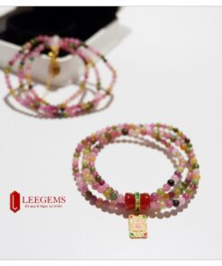 Chuỗi đá Tournaline đa sắc kết charm Ngọc Nam Hồng size hạt 03 li dành cho nữ tất cả các mệnh - Ảnh 4