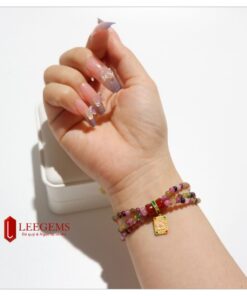 Chuỗi đá Tournaline đa sắc kết charm Ngọc Nam Hồng size hạt 03 li dành cho nữ tất cả các mệnh - Ảnh 3