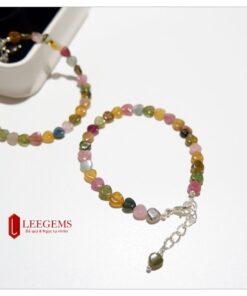 Lách tay đá Tourmaline hình trái tim size 06 li dành cho nữ tất cả các mệnh