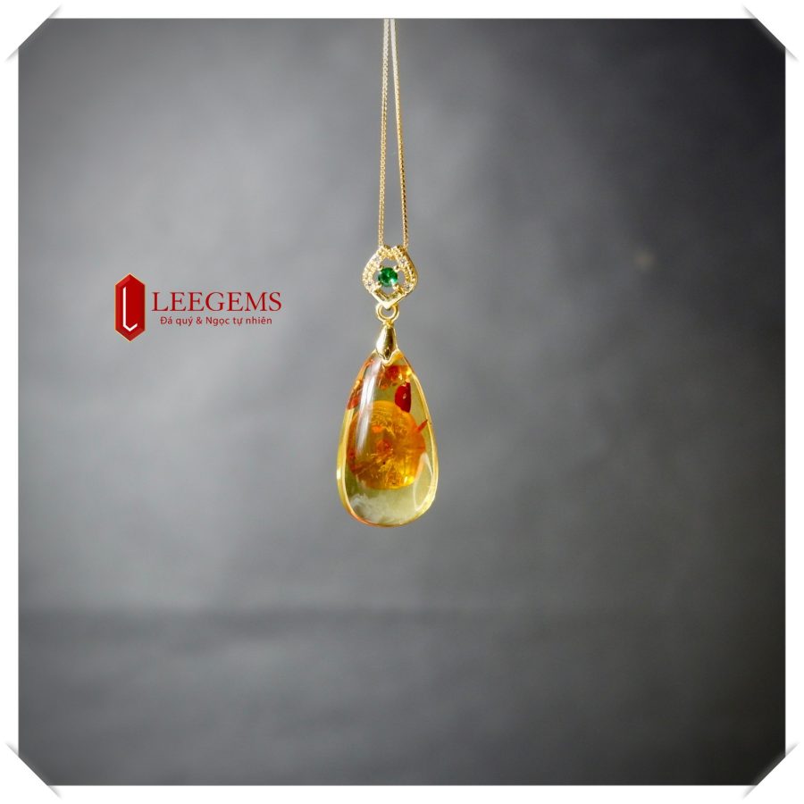 Mặt dây chuyền Hổ Phách cánh hoa dành cho nữ tất cả các mệnh - Ảnh 2