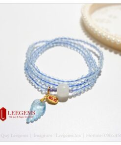 Alternative view of Chuỗi vòng tay đá Aquamarine mix charm độc đáo size 3.5 li cho nữ mệnh Thuỷ