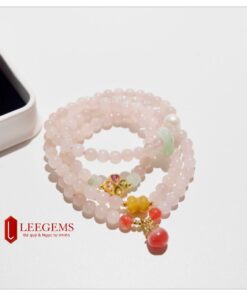 Chuỗi vòng tay Ngọc Hoà điền vip mix cỏ 04 lá Tourmaline size 06 li dành cho nữ