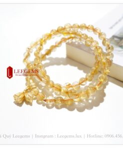 [Hàng Vip] Chuỗi Thạch Anh tóc vàng nhiều tóc - đá trong, size 06 li dành cho nữ mệnh Thổ - Kim - Ảnh 16