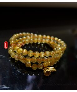 [Hàng Vip] Chuỗi Thạch Anh tóc vàng nhiều tóc - đá trong, size 06 li dành cho nữ mệnh Thổ - Kim - Ảnh 7