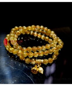 [Hàng Vip] Chuỗi Thạch Anh tóc vàng nhiều tóc - đá trong, size 06 li dành cho nữ mệnh Thổ - Kim - Ảnh 8