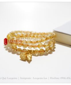 [Hàng Vip] Chuỗi Thạch Anh tóc vàng nhiều tóc - đá trong, size 06 li dành cho nữ mệnh Thổ - Kim - Ảnh 15