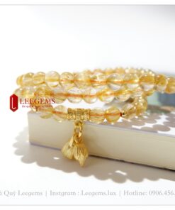 [Hàng Vip] Chuỗi Thạch Anh tóc vàng nhiều tóc - đá trong, size 06 li dành cho nữ mệnh Thổ - Kim - Ảnh 12