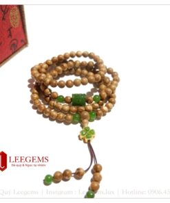 Alternative view of [ VIP] Vòng tay chuỗi tràng hạt 108 trầm hương tốc bông việt tự nhiên, kết charm ngọc bích cực sang. Bao thơm trọn đời
