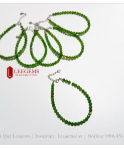 Lách tay đá Diopside nhỏ xinh size 04 li dành cho nữ mệnh Mộc - Hoả - Ảnh 11