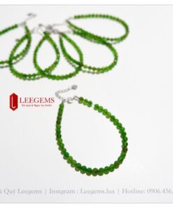 Lách tay đá Diopside nhỏ xinh size 04 li dành cho nữ mệnh Mộc - Hoả - Ảnh 5