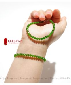 Lách tay đá Diopside nhỏ xinh size 04 li dành cho nữ mệnh Mộc - Hoả - Ảnh 6