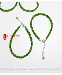 Lách tay đá Diopside nhỏ xinh size 04 li dành cho nữ mệnh Mộc - Hoả - Ảnh 9