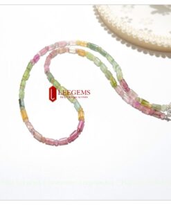 Dây chuyền đá Tourmaline đa sắc dạng lu thống size 4.3 dành cho nữ tất cả các mệnh