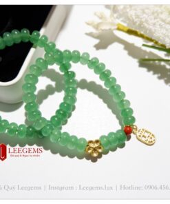 Vòng tay đá Aven xanh mix charm cực xinh dành cho nữ mệnh Mộc - Hoả - Ảnh 14