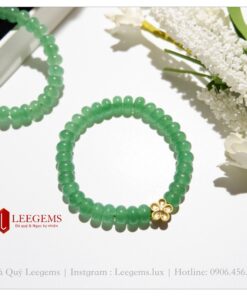 Vòng tay đá Aven xanh mix charm cực xinh dành cho nữ mệnh Mộc - Hoả - Ảnh 3
