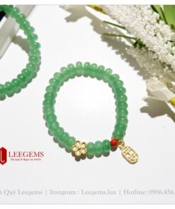 Vòng tay đá Aven xanh mix charm cực xinh dành cho nữ mệnh Mộc - Hoả - Ảnh 7