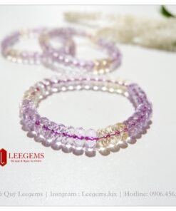 Vòng tay đá Citrine tím vàng cực xinh size 09 li dành cho nữ tất cả các mệnh