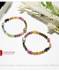 Alternative view of Lách tay đá Tourmaline mix charm citrine cực xinh dành cho nữ tất cả các mệnh