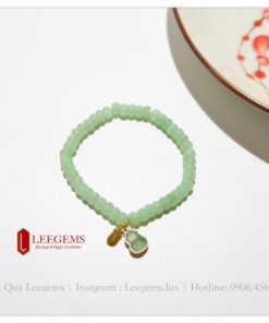 Vòng tay phỉ thuý xanh mix charm hồ lô ngọc dành cho nữ tất cả các mệnh - Ảnh 4