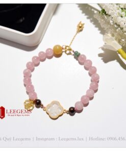 Lách tay đá Thạch Anh Hồng mix charm cực xinh dành cho nữ tất cả các mệnh - Ảnh 11