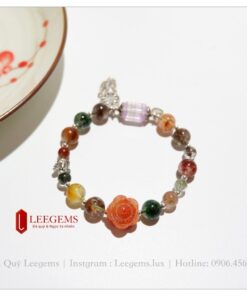 [Hàng thiết kế] Vòng tay đá ưu linh tự nhiên mix charm bạc size hạt 09 li dành cho nữ tất cả các mệnh - Ảnh 4