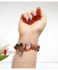 [Hàng thiết kế] Vòng tay đá ưu linh tự nhiên mix charm bạc size hạt 09 li dành cho nữ tất cả các mệnh - Ảnh 6