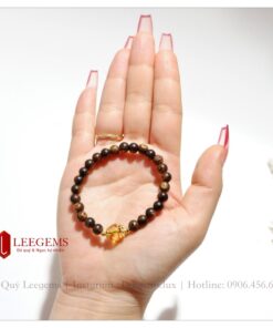 Vòng đeo tay Trầm sánh size hạt 06 li mix charm Hổ Phách cực đẹp dành cho nữ tất cả các mệnh - Ảnh 15